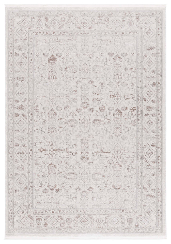 Safavieh Diamond Traditional Turkish Area Rug – Luxurious Polyester Elegance With Timeless Floral Patterns Ivory ,Grey Polyester Dia152a-8