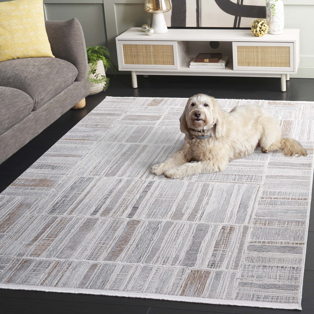 Safavieh Diamond 5'3" X 7'6" Area Rug - Elegant Grey & Light Grey Abstract Design For Modern Living Spaces Grey ,Light Grey Polyester Dia154f-5