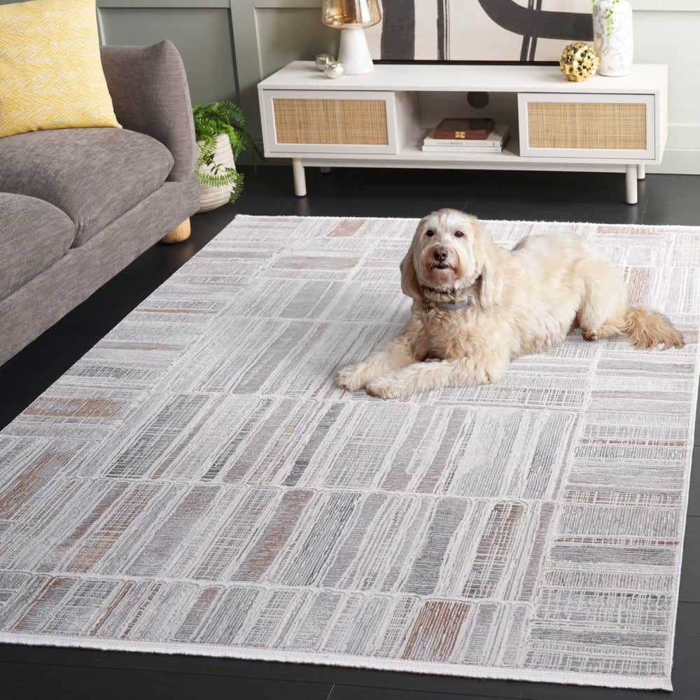 Safavieh Diamond Modern Area Rug – Elegant Abstract Design For Living Room, Dining, Or Bedroom Décor Grey ,Light Grey Polyester Dia154f-9