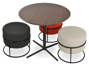 Soho Concept Colombo Stackable Ottoman - Luxurious Camira Wool Fabric, 10-year Guarantee, Stylish & Practical Seating Black,White,Orange  Soho-concept-dining-chair-13385