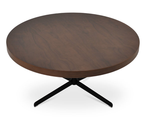 Soho Concept Diana Coffee Table - Elegant Black, Brass, Or Chrome Finish With Sturdy Steel Support & Modern Design Walnut,Black  Soho-concept-dining-chair-13739