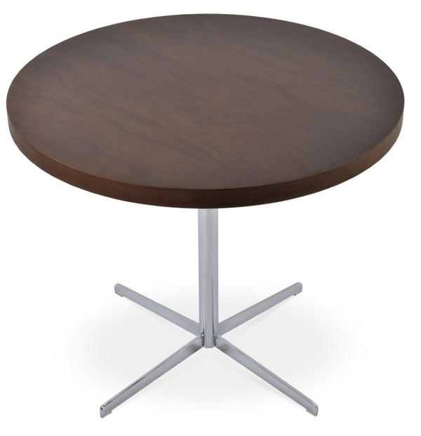 Soho Concept Diana Dining Table - Stylish Chrome, Brass-gold, Or Black Finish With Strong Steel Base For Modern Decor Walnut,Chrome  Soho-concept-dining-chair-13773