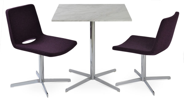 Soho Concept Diana Marble Coffee Table - Elegant Italian White Carrara Top With Stylish Chrome, Black & Brass Base White  Soho-concept-dining-chair-13776