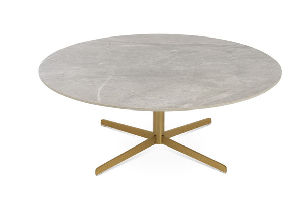 Soho Concept Diana Ceramic Coffee Table: 40" Grey Italian Ceramic Top & Stylish Steel Base For Modern Elegance Brass,Grey  Soho-concept-dining-chair-13729