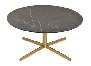 Soho Concept Diana Ceramic Coffee Table: 40" Grey Italian Ceramic Top & Stylish Steel Base For Modern Elegance Brass,Black  Soho-concept-dining-chair-13728