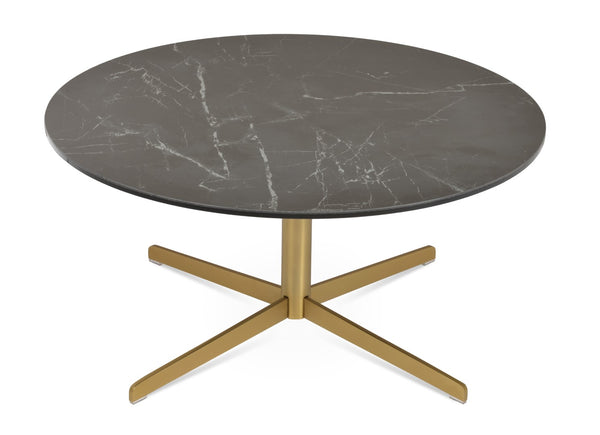 Soho Concept Diana Ceramic Coffee Table: 40" Grey Italian Ceramic Top & Stylish Steel Base For Modern Elegance Brass,Black  Soho-concept-dining-chair-13728