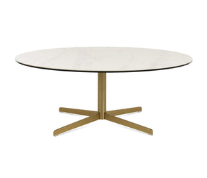 Soho Concept Diana Ceramic Coffee Table: 40" Grey Italian Ceramic Top & Stylish Steel Base For Modern Elegance Brass,White  Soho-concept-dining-chair-13727