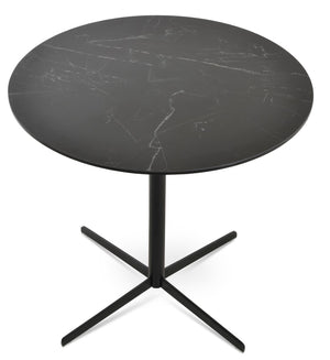 Soho Concept Diana Ceramic Dining Table - 32" Black Italian Ceramic Top With Stylish Chrome & Brass Base Black  Soho-concept-dining-chair-13753