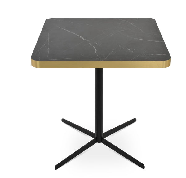Soho Concept Lady Hpl Mdf Laminate Veneer Dining Table - Elegant Round Design With Marble Finish & Chrome Base Black,Gold  Soho-concept-dining-chair-13745