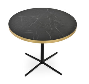 Soho Concept Diana Marble Dining Table (32") - Elegant White Carrara Italian Top With Stylish Metal Base Finish Black,Gold  Soho-concept-dining-chair-13747