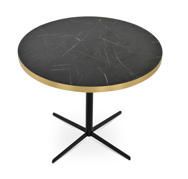 Soho Concept Diana Marble Dining Table (32") - Elegant White Carrara Italian Top With Stylish Metal Base Finish Black,Gold  Soho-concept-dining-chair-13747