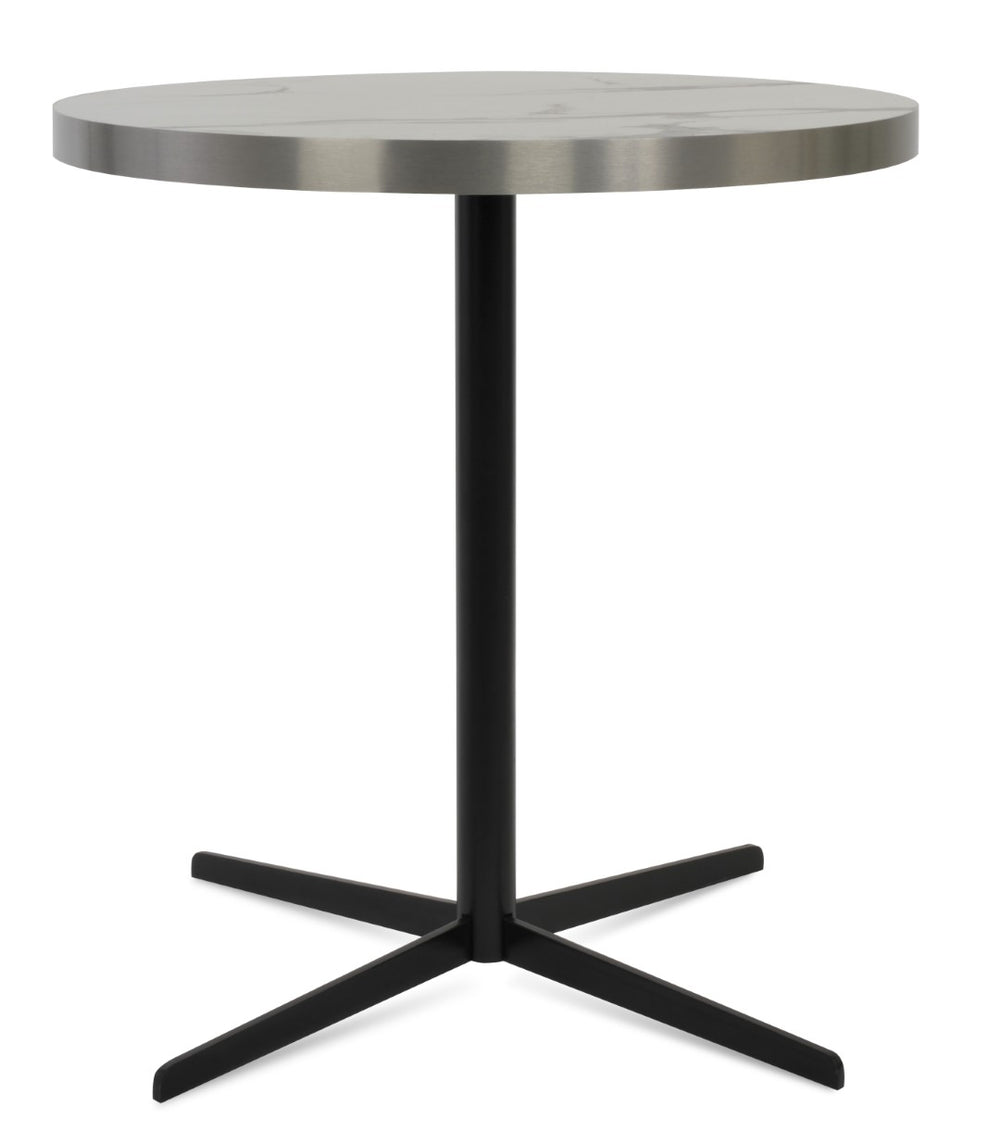 Soho Concept Lady Hpl Mdf Laminate Dining Table With White Marble Finish & Chrome-plated Steel Base, 29.3" High Chrome,White  Soho-concept-dining-chair-13758