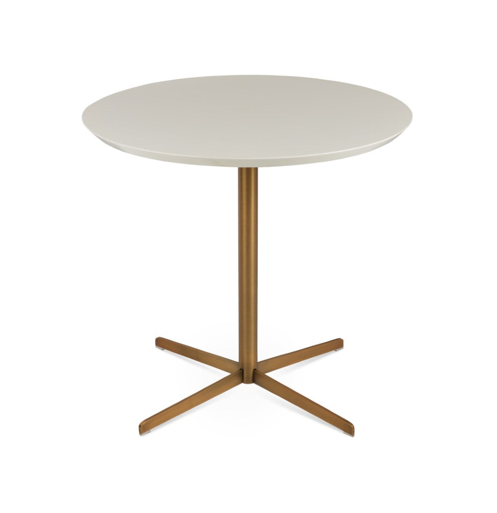 Soho Concept Diana Wood Dining Table: 32" Walnut/Natural/White Top, 4-star Steel Base, Modern Elegance For Dining Brass,White  Soho-concept-dining-chair-13756