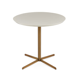 Soho Concept Diana Wood Dining Table: 32" Walnut/Natural/White Top, 4-star Steel Base, Modern Elegance For Dining Brass,White  Soho-concept-dining-chair-13756