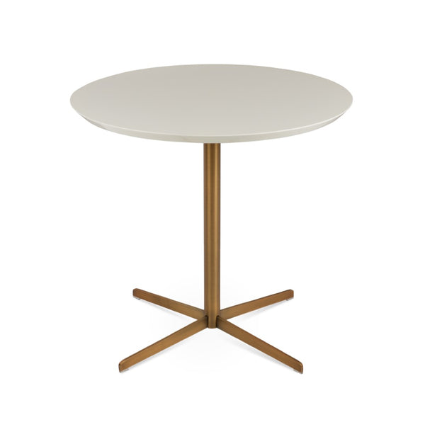 Soho Concept Diana Wood Dining Table: 32" Walnut/Natural/White Top, 4-star Steel Base, Modern Elegance For Dining Brass,White  Soho-concept-dining-chair-13756