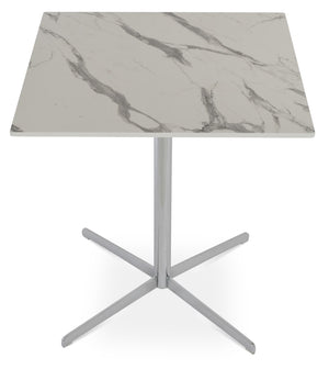 Soho Concept Diana Marble Dining Table: Elegant White Carrara Top With Stylish Chrome & Brass Base, 32" Diameter Chrome,White  Soho-concept-dining-chair-13759