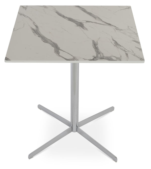 Soho Concept Diana Marble Dining Table: Elegant White Carrara Top With Stylish Chrome & Brass Base, 32" Diameter Chrome,White  Soho-concept-dining-chair-13759
