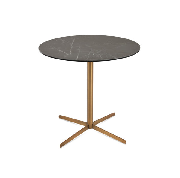 Soho Concept Diana Ceramic Dining Table - 32" Black Italian Ceramic Top With Stylish Chrome & Brass Base Brass,Black  Soho-concept-dining-chair-13742