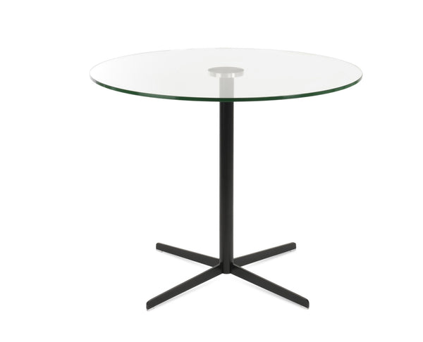 Soho Concept Diana Glass Dining Table: Modern 32" Tempered Glass Top With Stylish Steel Chrome Plated Base Black  Soho-concept-dining-chair-13743
