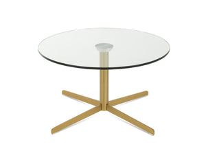 Soho Concept Diana Glass Coffee Table: 36" Round Tempered Glass Top With Elegant Steel Base In Multiple Finishes Brass  Soho-concept-dining-chair-13723