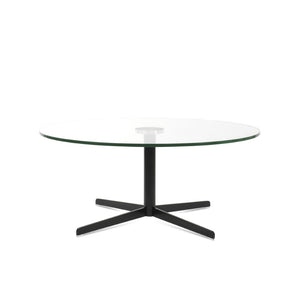 Soho Concept Diana Glass Coffee Table: 36" Round Tempered Glass Top With Elegant Steel Base In Multiple Finishes Black  Soho-concept-dining-chair-13721