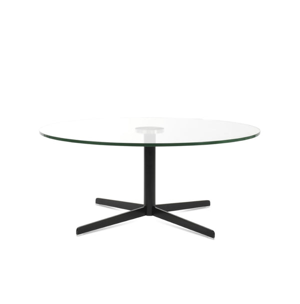 Soho Concept Diana Glass Coffee Table: 36" Round Tempered Glass Top With Elegant Steel Base In Multiple Finishes Black  Soho-concept-dining-chair-13721