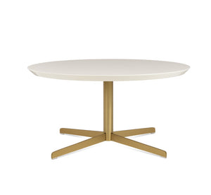 Soho Concept Diana Wood Coffee Table - Stylish 36" Walnut, Natural, Or White Lacquer Top With Durable Metal Base Brass,White  Soho-concept-dining-chair-13726