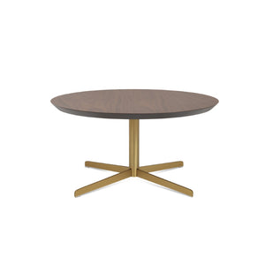 Soho Concept Diana Wood Coffee Table - Stylish 36" Walnut, Natural, Or White Lacquer Top With Durable Metal Base Brass,Walnut  Soho-concept-dining-chair-13725