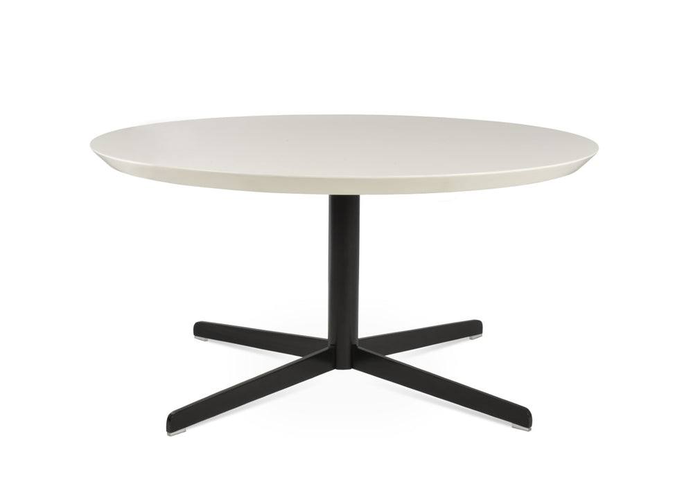 Soho Concept Diana Wood Coffee Table - Stylish 36" Walnut, Natural, Or White Lacquer Top With Durable Metal Base Black,White  Soho-concept-dining-chair-13724