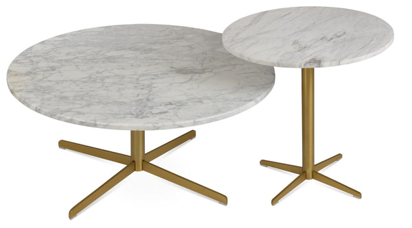Soho Concept Diana Marble Coffee Table: Luxurious White Carrara Top, Elegant Steel Base, Perfect For Living Spaces Brass,White  Soho-concept-dining-chair-13713