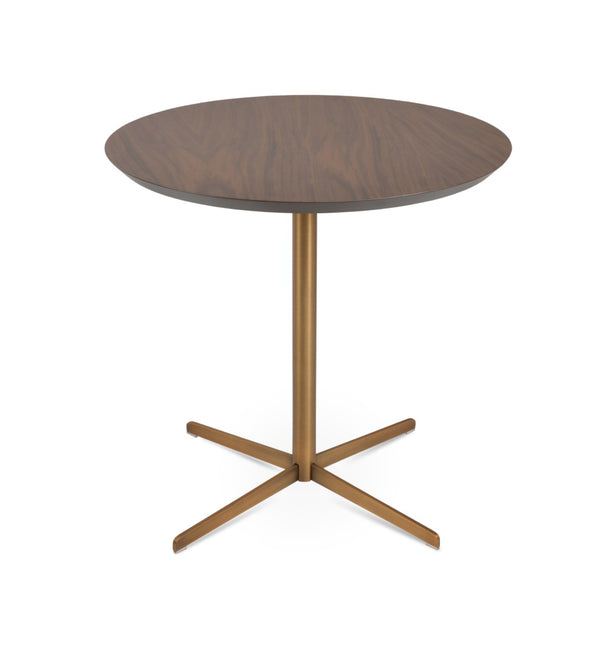 Soho Concept Diana Wood Dining Table - 32" Round Walnut/Natural/White Top, Stylish Chrome/Brass Base, Elegant Design Brass,Walnut  Soho-concept-dining-chair-13767