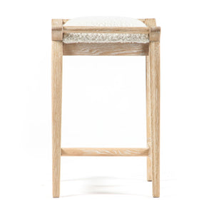Union Home Porter Counter Stool - Elegant Upholstered Seat With Solid Oak Frame For Stylish Entertaining Spaces Cerused Oak Fsc Certified Oak Wood,Boucle Din00371