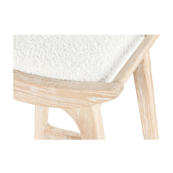 Union Home Porter Counter Stool - Elegant Upholstered Seat With Solid Oak Frame For Stylish Entertaining Spaces Cerused Oak Fsc Certified Oak Wood,Boucle Din00371