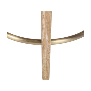 Union Home Quattro Counter Stool - Modern Café Design With Elegant Oak Legs And Luxurious Upholstered Cushion Cerused Oak,Champange Brass Fsc Certified Oak Wood,Boucle & Mild Steel Din00373