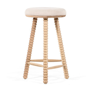 Union Home Twist Counter Stool - Modern Cottage Style With Plush Upholstery And Durable Fsc Certified Oak Legs Natural Fsc Certified Oak Wood,Upholstery Din00378