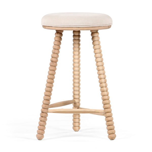 Union Home Twist Counter Stool - Modern Cottage Style With Plush Upholstery And Durable Fsc Certified Oak Legs Natural Fsc Certified Oak Wood,Upholstery Din00378