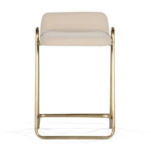 Union Home Corsica Counter Stool - Soft Upholstered Seat With Antique Brass Frame For Modern & Traditional Spaces Antique Brass Mild Steel,Dhurrie Din00380