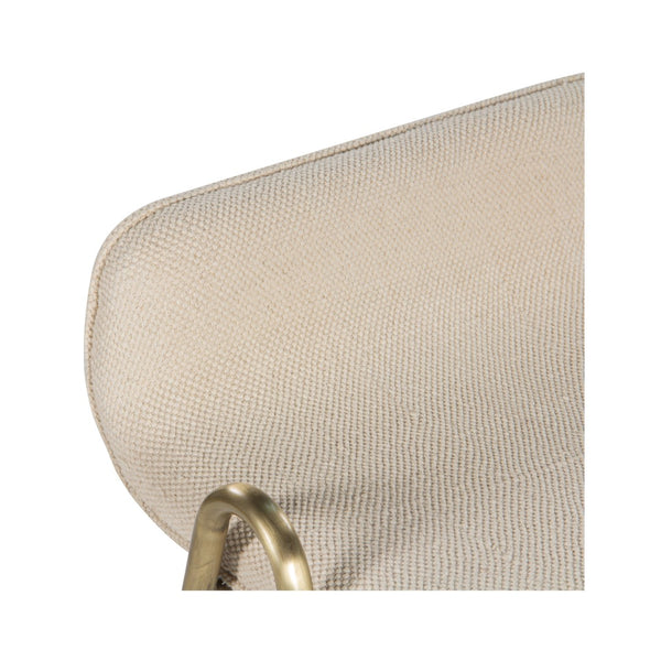 Union Home Corsica Counter Stool - Soft Upholstered Seat With Antique Brass Frame For Modern & Traditional Spaces Antique Brass Mild Steel,Dhurrie Din00380