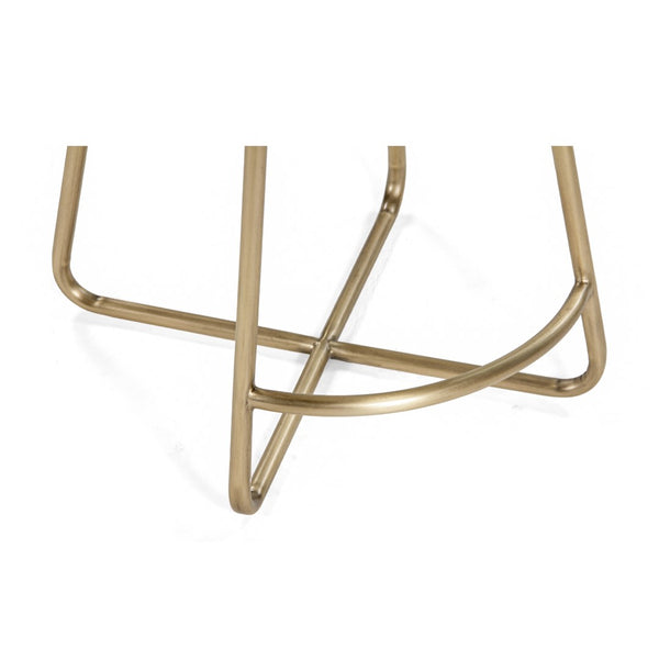 Union Home Clipper Counter Stool - Stylish Antique Brass Frame With Cozy Cotton Dhurrie Fabric For Dining Spaces Antique Brass Mild Steel,Dhurrie Din00381