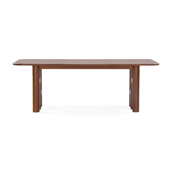 Union Home Grotto Dining Table - Coastal-inspired Solid Wood Design With Sculptural Pedestals And Walnut Finish Light Walnut Finish Plantation Grown Acacia Wood,Acacia Veneer Din00388