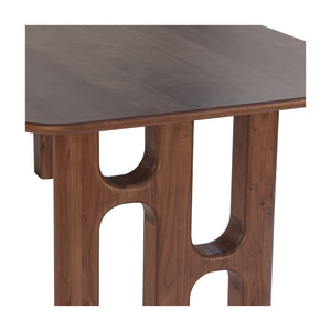 Union Home Grotto Dining Table - Coastal-inspired Solid Wood Design With Sculptural Pedestals And Walnut Finish Light Walnut Finish Plantation Grown Acacia Wood,Acacia Veneer Din00388