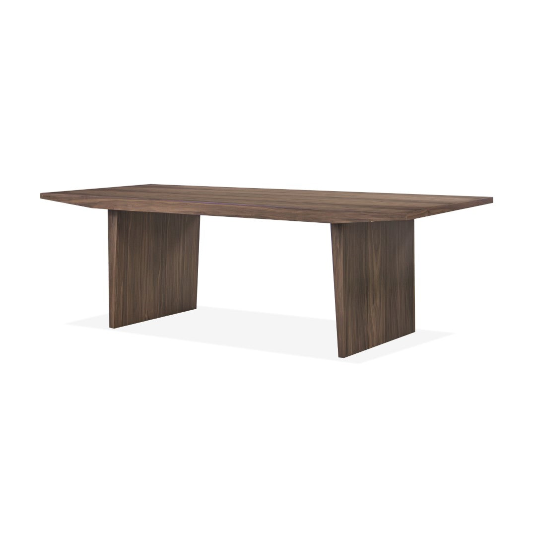 Tangent Walnut Dining Table - Bold Geometric Design with Solid Wood Fr
