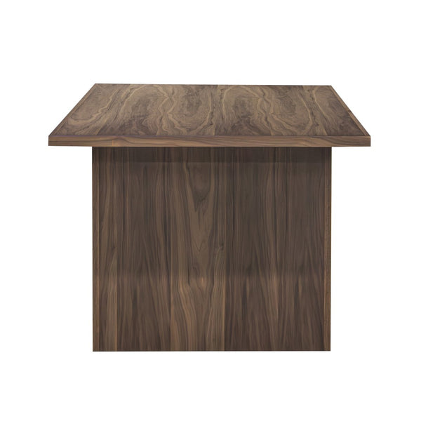 Union Home Tangent Walnut Dining Table - Bold Geometric Design With Solid Wood Frame & Angular Pedestal Bases Natural Walnut Veneer Din00389