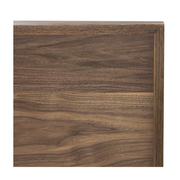 Union Home Tangent Walnut Dining Table - Bold Geometric Design With Solid Wood Frame & Angular Pedestal Bases Natural Walnut Veneer Din00389