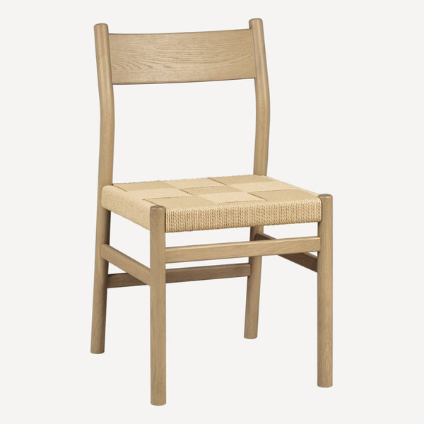Union Home Asher Dining Chair Set - Minimalist Danish Design With Solid Oak Frame And Woven Cord Seat Natural Fsc Certified Oak Wood,Paper Cord Din00399