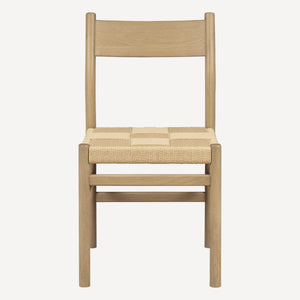 Union Home Asher Dining Chair Set - Minimalist Danish Design With Solid Oak Frame And Woven Cord Seat Natural Fsc Certified Oak Wood,Paper Cord Din00399