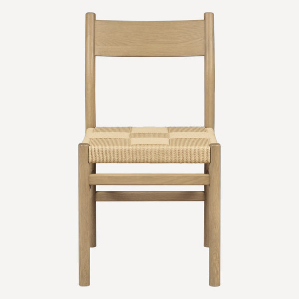 Union Home Asher Dining Chair Set - Minimalist Danish Design With Solid Oak Frame And Woven Cord Seat Natural Fsc Certified Oak Wood,Paper Cord Din00399