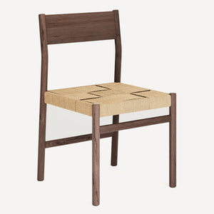 Union Home Asher Dining Chair Set - Minimalist Danish Design With Solid Oak Frame And Woven Cord Seat Walnut Fsc Certified Oak Wood,Paper Cord Din00400