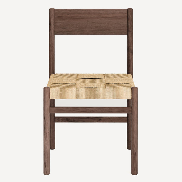 Union Home Asher Dining Chair Set - Minimalist Danish Design With Solid Oak Frame And Woven Cord Seat Walnut Fsc Certified Oak Wood,Paper Cord Din00400