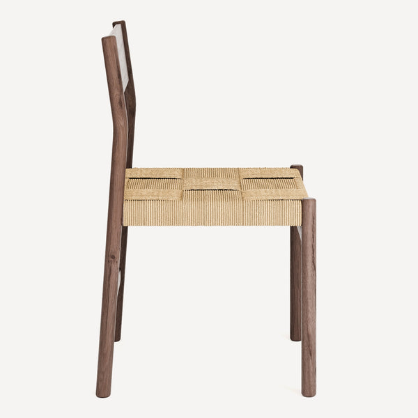 Union Home Asher Dining Chair Set - Minimalist Danish Design With Solid Oak Frame And Woven Cord Seat Walnut Fsc Certified Oak Wood,Paper Cord Din00400